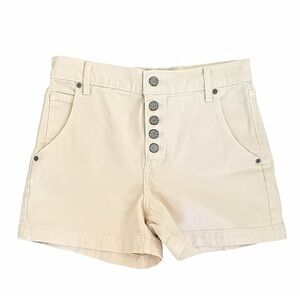 Banana Republic Women’s High-Waisted Twill Shorts | Sz 26 / 2 Ivory Button Fly